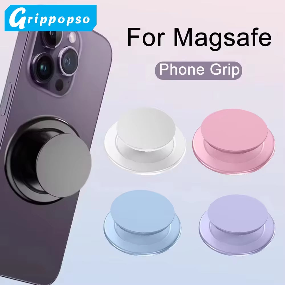 Grippopso Magnetic Folding Mobile Phone Grip Holder Socket Support Tok for Iphone 16 15 14 13 Ring Finger Expanding Stand